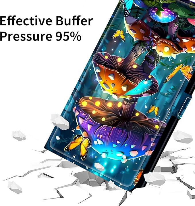 for Walmart Onn 10.4" Tablet Pro 2023 (Model:100110603) Case Dluggs 360 Degree Rotating Smart Protective Stand Cover for Walmart Onn 10.4 Inch Pro Tablet-Glowing Mushroom