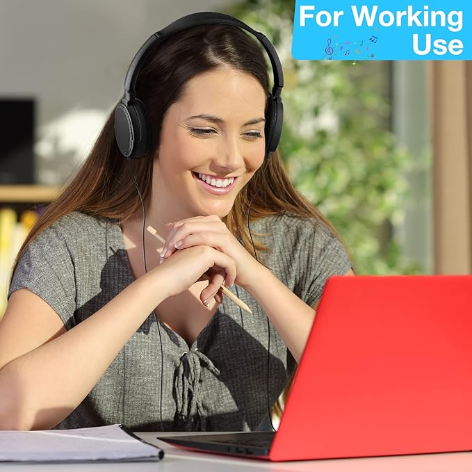 Yunsailing 18 Pack Classroom Headphones Bulk Student Wired Class Headphones Set for Kids School with Individually Wrapped Adjustable Over Ear Head Earbuds(Black)