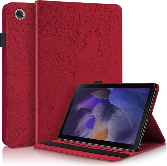 Portfolio Cover for Samsung Galaxy Tab A9 Plus Case 5g 11 Inch, Unique Tree Design with Card Slots, Built-in Magnetic Auto Sleep, Precise Cutouts Compatible with A9+(Sm-X210/X216/X218) Wine Red
