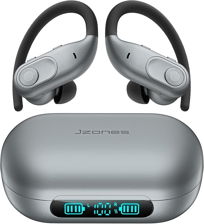 Wireless Earbuds Bluetooth Headphones 130Hrs Playtime with 2500mAh Wireless Charging Case LED Diaplay Hi-Fi Waterproof Over Ear Earphones for Sports Running Workout Gaming