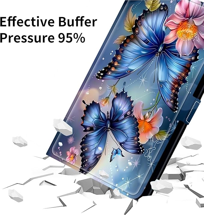 for Walmart Onn 10.4" Tablet Pro 2023 (Model:100110603) Case Dluggs 360 Degree Rotating Smart Protective Stand Cover for Walmart Onn 10.4 Inch Pro Tablet-Blue Butterfly