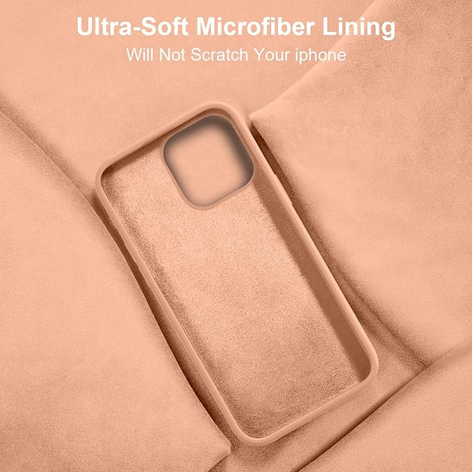 Vooii Compatible with iPhone 14 Case,[Silky Touch Premium Liquid Silicone] [Soft Anti-Scratch Microfiber Lining], Ultra Slim Shockproof Protective Case for iPhone 14 - Cantaloupe