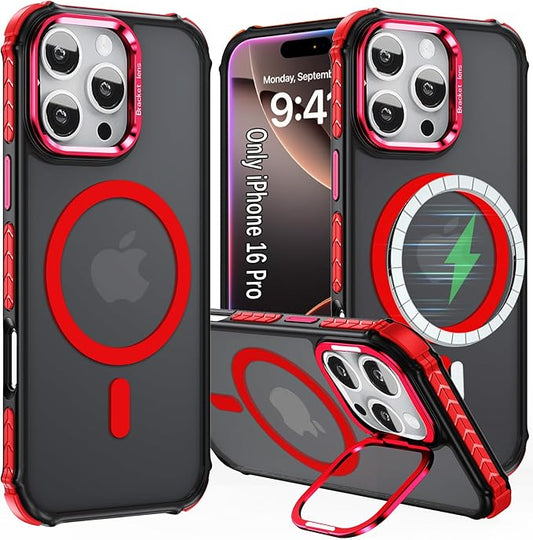 16 Pro Case for iPhone 16 Pro Phone, 6.3 inch, Supports Wireless Charging,[Compatible with MagSafe] Magnetic Case for iPhone 16 Pro, Red