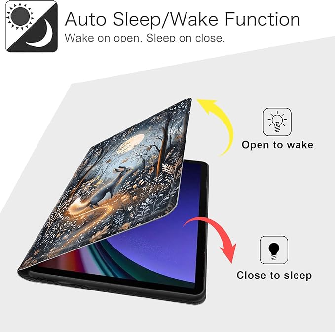 Case for Samsung Galaxy Tab S10 FE/ S9 FE 5G 10.9 Inch/Tab S9 11 Inch, Slim PU Leather Stand Cover with Auto Wake/Sleep, Multi-Angle Viewing & Shockproof, Hare