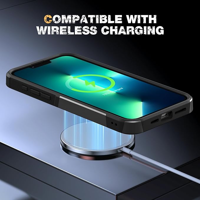 Diaclara Designed for iPhone 13 Pro Max Case, [with Privacy Screen Protector] [Anti Spy] [Military Grade Drop Protection] Heavy Duty Full-Body Shockproof Phone Case, Black