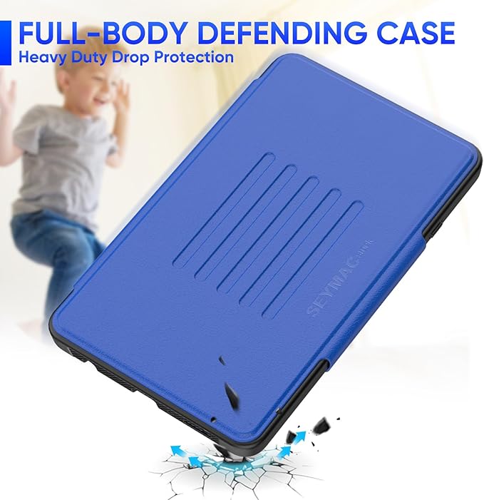 SEYMAC stock Case for Samsung Galaxy Tab A9 8.7'', Case with Magnetic Multi-Angles Stand, Card Slot for Galaxy Tab A9 8.7'' SM-X110/X115/X117, (Blue)