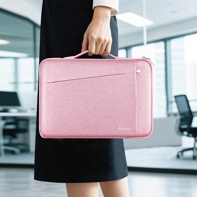 Ferkurn Laptop Case Sleeve for Men Women Chromebook Case Compatible with MacBook Air/Pro Lenovo Surface HP Dell ASUS Acer, 14 inch, Pink