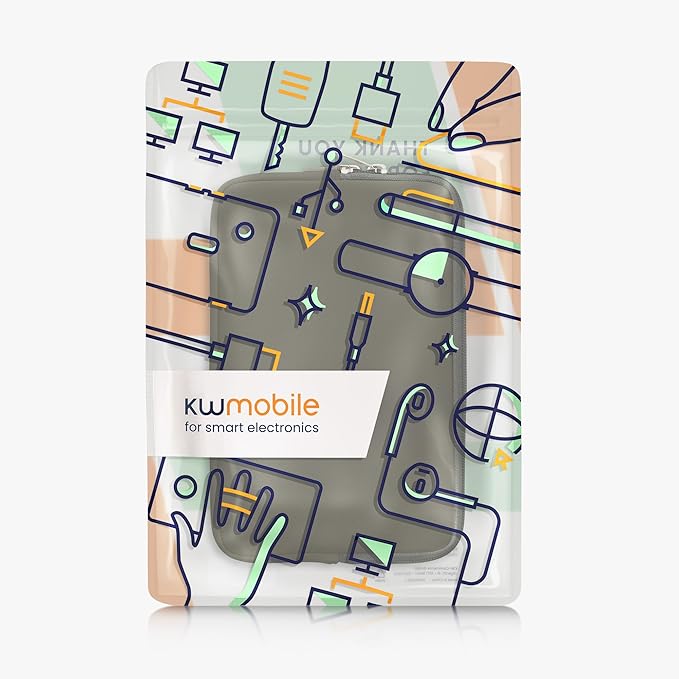 kwmobile Neoprene Pouch Compatible with 8"-8,4" Tablet - Universal Sleeve Case Cover with Zipper for Tablet - Dark Green