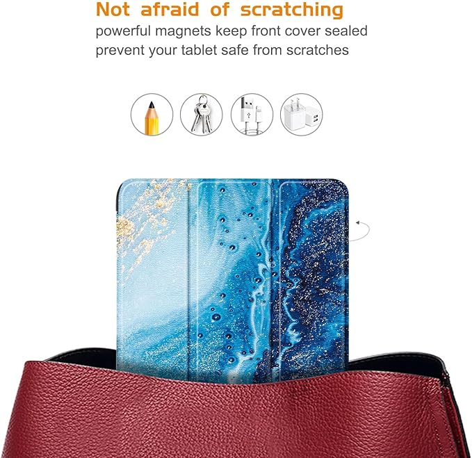 Case for Samsung Galaxy Tab A9 8.7 Inch 2023 SM-X110/X115/X117 Tablet,Slim Lightweight Stand PC Cover for Galaxy Tab A9 Tablet,Waves