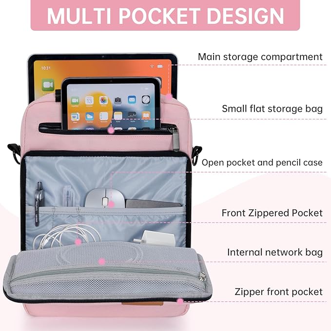 Tablet Sleeve Bag,Padded Protective Travel Carrying Case for iPad Pro M4 11", iPad Air M2 5/4th 10.9", Air 3th 10.5", iPad 10th 10.9", 9/8/7th 10.2