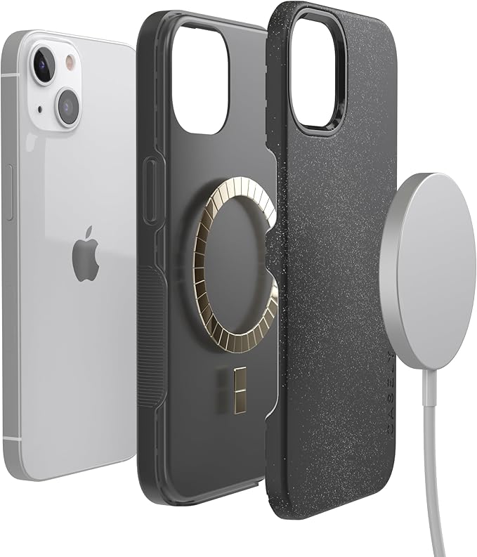 Casely iPhone 14 Case | Midnight Onyx | Black Shimmer | Compatible with MagSafe | Bold Protective Design