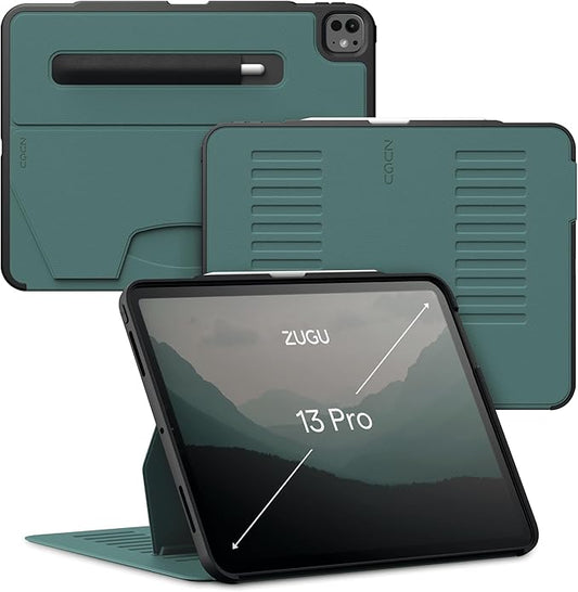 Zugu Case for iPad Pro 13 (M4) 2024, Slim Protective Cover with Apple Pencil Holder, Auto Wake/Sleep, Multiple Viewing Angles, iPad Pro 13 Inch Cover, Phone Protectors, Pine