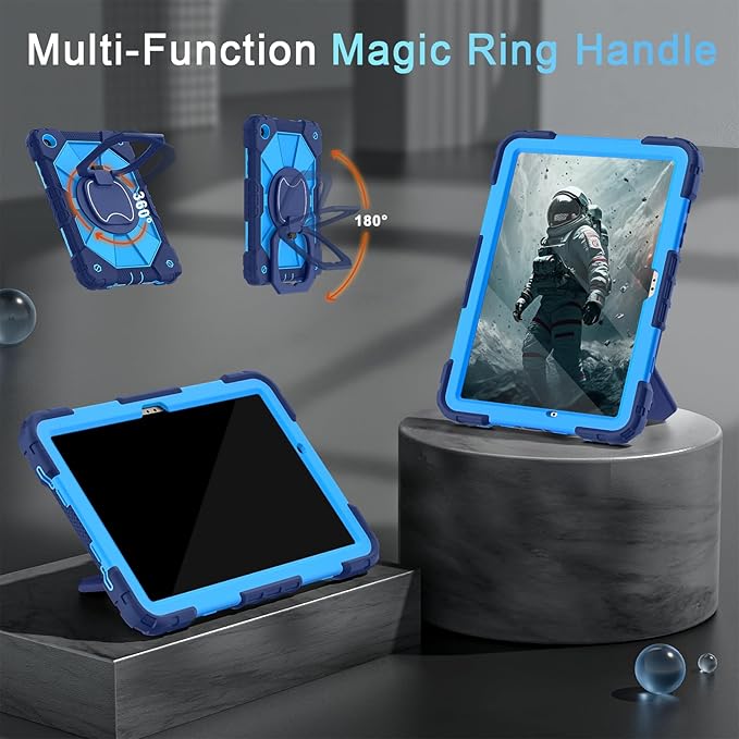 Case for Samsung Galaxy Tab A9+/A9 Plus 11 Inch (SM-X210/X216/X218) with Screen Protector/Rotating Stand/Pen Holder,Military Grade Shockproof Cover for Galaxy Tab A9 Plus Tablet Case