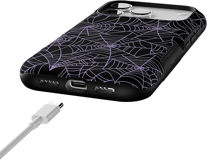 Casely iPhone 17 Pro Case | Midnight Web | Spider Web | Bold Protective Design | Compatible with MagSafe