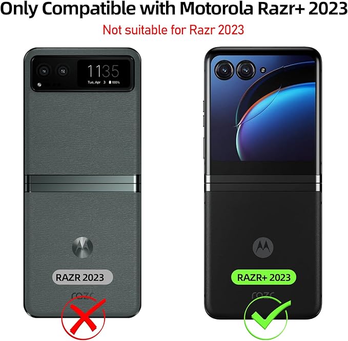 for Motorola Razr Plus 2023 case, Built-in Screen Protector & Hinge Protection & Ultra Thin Matte PC Shockproof Phone Cover Smartphone Case for Moto Razr Plus 2023 (Black)