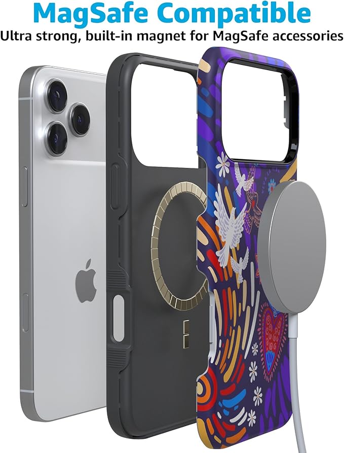 Casely iPhone 17 Pro Case | Viva La Vida | Frida Kahlo Collage | Compatible with MagSafe | Bold Protective Design