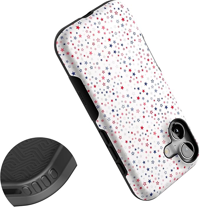 Casely iPhone 17 Case | Seeing Stars | Red, White & Blue | Bold Protective Design | Compatible with MagSafe