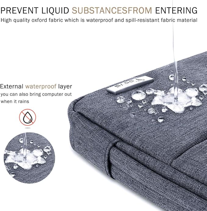 Voova 15.6 16 Inch Laptop Sleeve Case Compatible with MacBook Pro 16 M1/M2/M3/M4 Max 2019-2025, 15.6-16” Hp Lenovo Acer Asus, Waterproof Slim Computer Bag Cover with Handle, Dark Grey