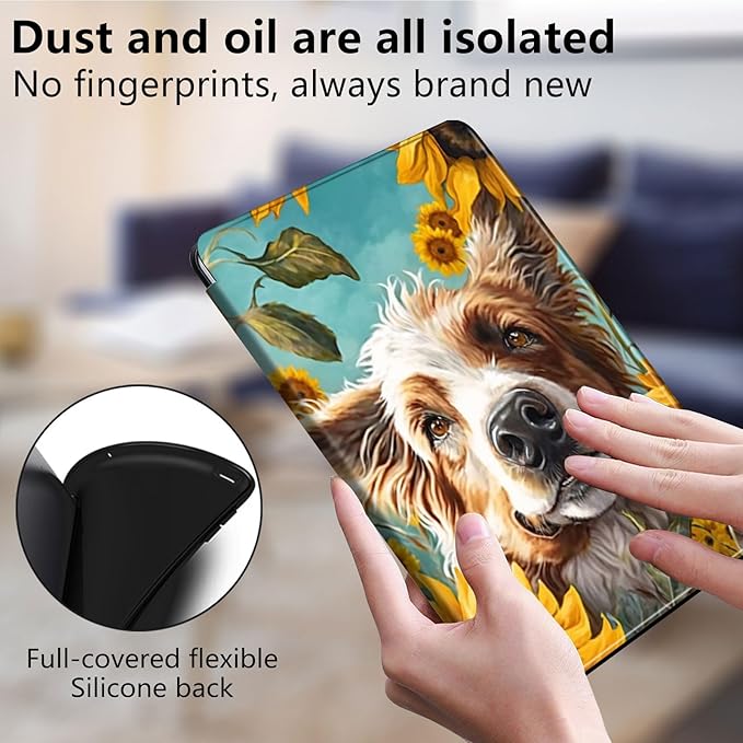 Case for Lenovo Tab M10 Plus 10.3", 360 Degree Rotating Folding Stand,with Auto Sleep/Wake Case for Lenovo Tab M10 Plus (2020 2nd Gen) TB-X606F/TB-X606X 10.3" FHD Tablet,Dog Sunflower