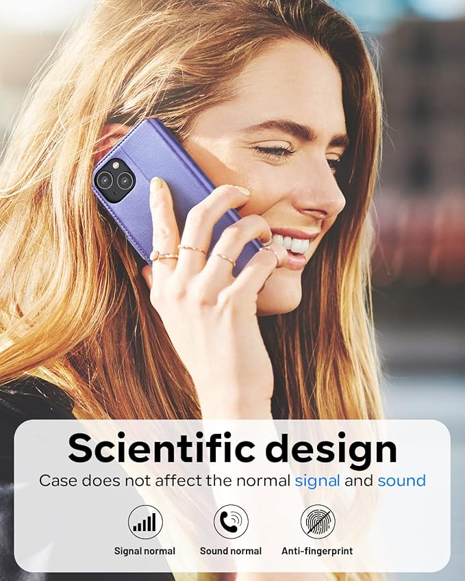 OCASE Compatible with iPhone 14 Wallet Case, PU Leather Flip Folio Case with Card Holders RFID Blocking Kickstand [Shockproof TPU Inner Shell] Phone Cover 6.1 Inch 2022 (Purple)