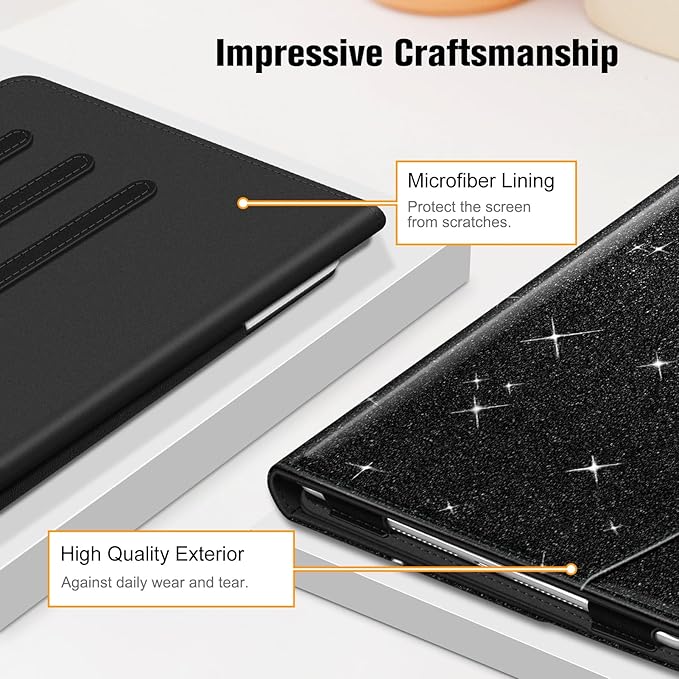 Fintie Case for iPad 9th / 8th / 7th Generation (2021/2020/2019) 10.2 Inch - [Corner Protection] Multi-Angle Viewing Stand Cover with Pocket & Pencil Holder, Auto Sleep Wake, Glittering Black