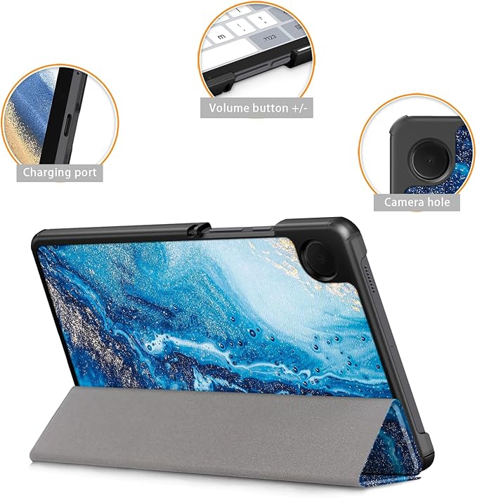 Case for Samsung Galaxy Tab A9 8.7 Inch 2023 SM-X110/X115/X117 Tablet,Slim Lightweight Stand PC Cover for Galaxy Tab A9 Tablet,Waves