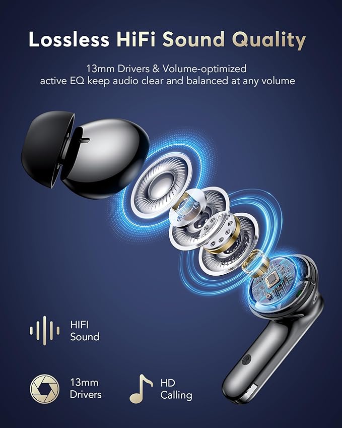 AI Translation Earbuds Real Time 144 Languages Accents Translator 36H Playtime 3-in-1 Wireless Headphones 4 ANC Mic for Spanish/English Audífonos Traductores, Bluetooth 5.4 Earphones iOS & Android