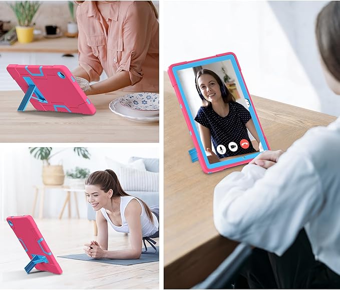 Case for Galaxy Tab A9 Plus 11 inch (2023), High Impact Protective Heavy Duty Shockproof Kickstand Cover for Samsung Galaxy Tab A9+ Plus 11" Model (SM-X210/X215/X216), Rose Red