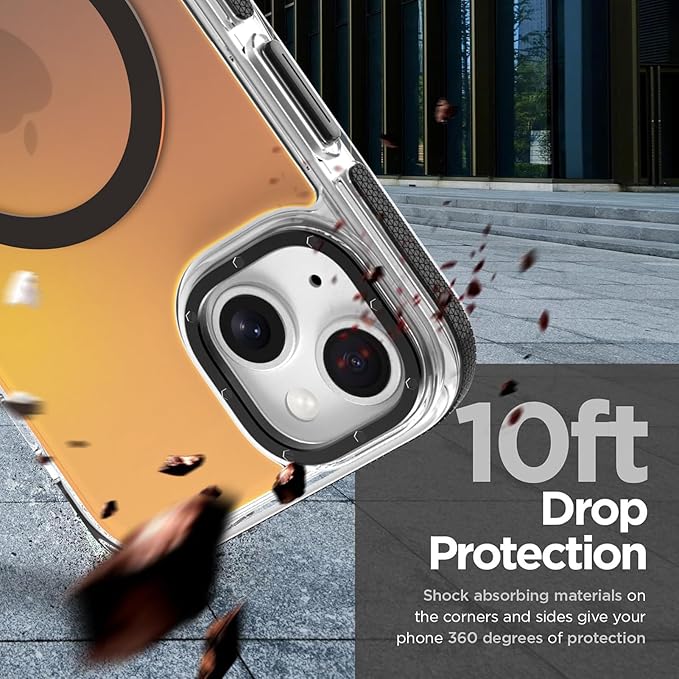 MOWIME Magnetic Case for iPhone 15 Plus [Compatible with Magsafe] [Cute Fashion Fluorescent Design] [1 Screen Protector] Slim Translucent Matte Case for iPhone 15 Plus 6.7" 2023, Black