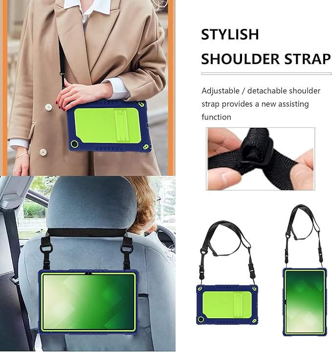 for Walmart Onn 11 Tablet Pro 2023 Model Case Shockproof Kids Friendly Rugged Hybrid Case Built-in Kickstand for Walmart Onn 11 Inch Pro Model:100110027 2023 (Navy/Green)