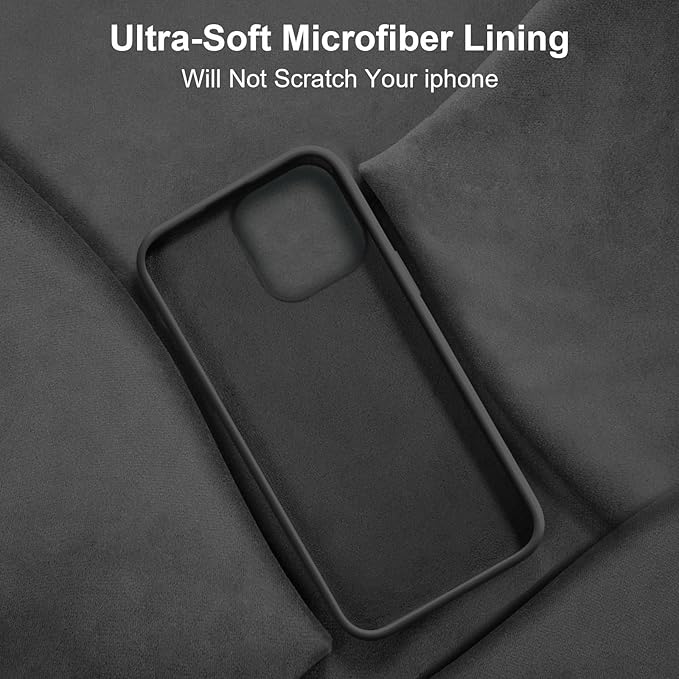 Vooii Compatible with iPhone 14 Case,[Silky Touch Premium Liquid Silicone] [Soft Anti-Scratch Microfiber Lining], Ultra Slim Shockproof Protective Case for iPhone 14 - Black