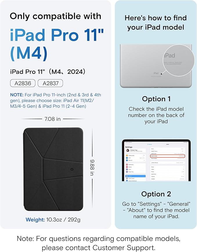 MOFT Dynamic Folio Case for iPad Pro 11 Inch 2024 5th Gen(M4), Silm Magnetic Stand Case with 20+ Viewing Angles, Auto Wake/Sleep, Ultra Thin, Jet Black