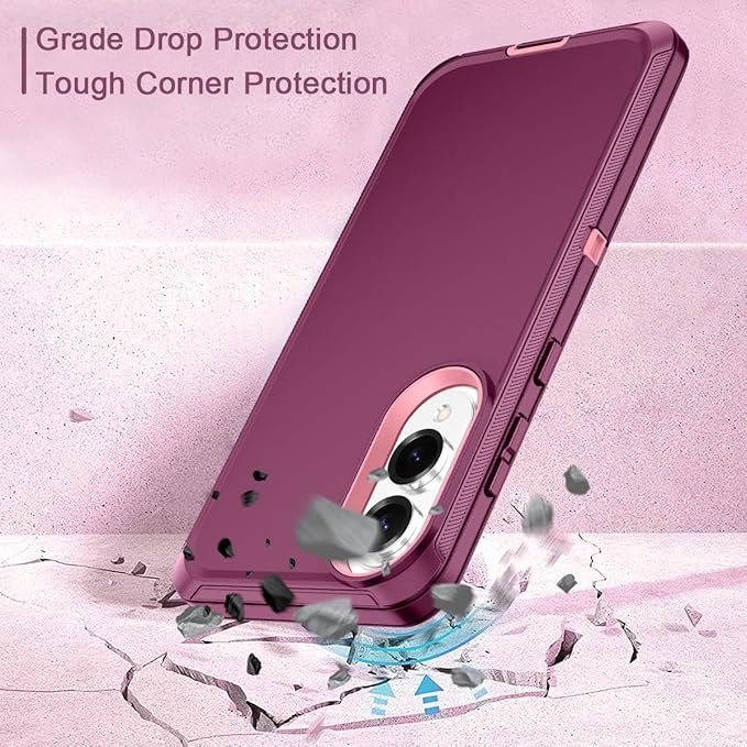 for Samsung Galaxy S25 Edge Case Heavy Duty Protective Shockproof Dropproof 3-Layer Full Body Protection [Without Screen Protector] Tough Rugged Case for Galaxy S25 Edge,Purple/Pink