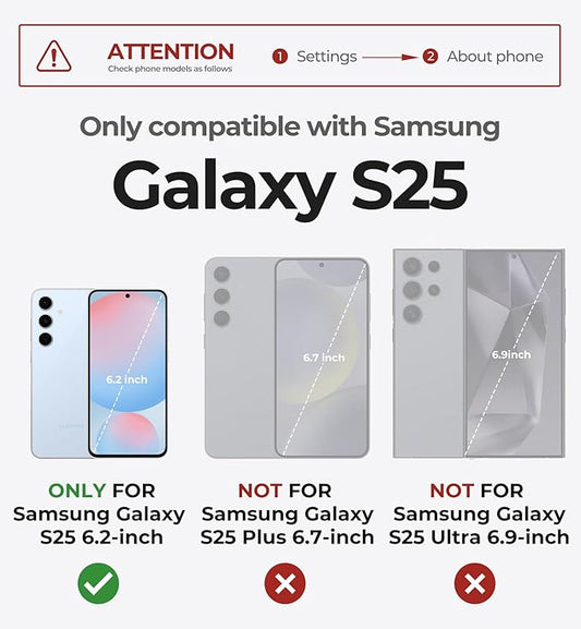 Dexnor for Samsung Galaxy S25 Case with Built-in Slide Camera Cover & Screen Protector & Kickstand,Heavy-Duty Shockproof Rugged Case Full-Body Bumper Protective Cover for Galaxy S25(2025),Army Green