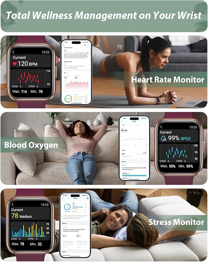 Smart Watch for Men Women(Call Receive/Dial), Alexa Built-in, 1.7" Touch Screen Fitness Tracker with Heart Rate Sleep Tracking, 60 Sports Modes, 5ATM Waterproof Smartwatch for Android iPhone