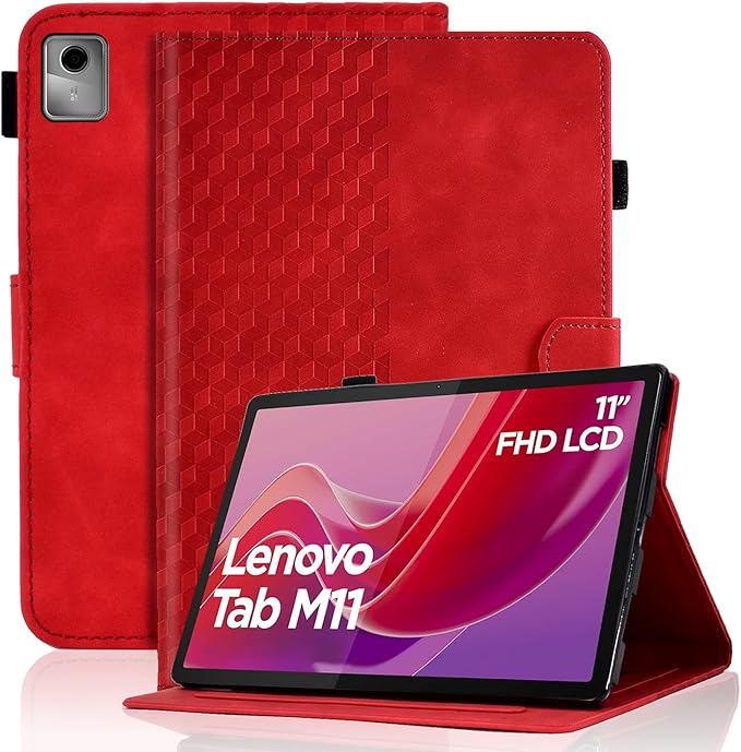 Case for Tab M11 11 Inch Cover (Model:TB330FU) Magnetic PU Leather Folio Adjustable Stand Case Foldable Card Holder Multi-Angle Tab M11,Red