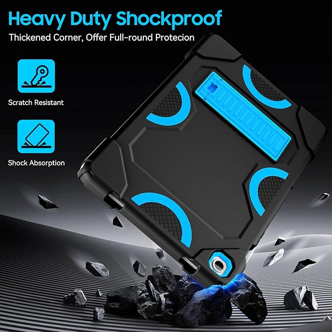 Case for Samsung Galaxy Tab A9+ 11 Inch 2023 Model (X210/X216/X218), Heavy Duty Shockproof Rugged Protective Case for Galaxy Tab A9 Plus Tablet (Black+Blue)