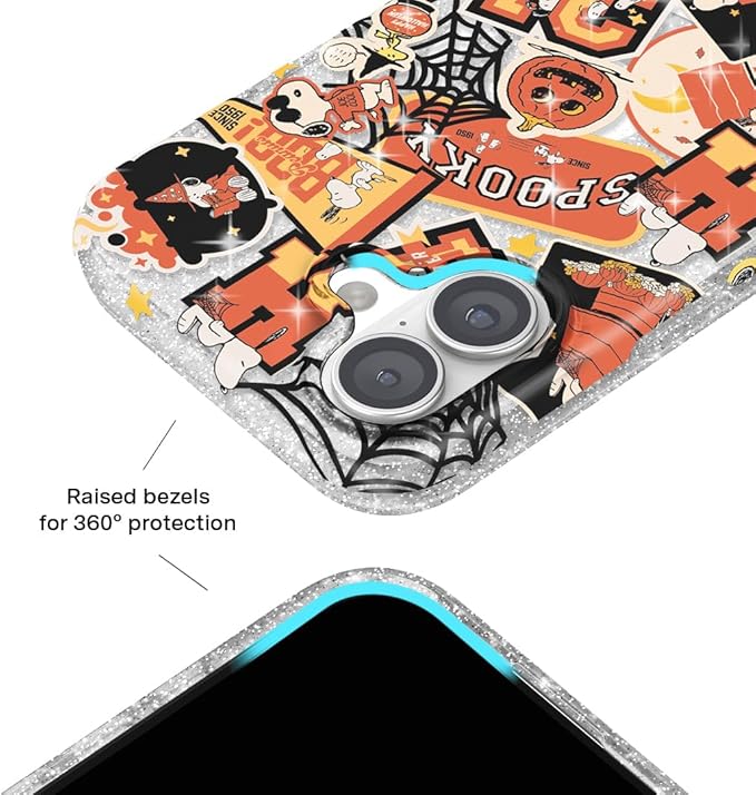 VELVET CAVIAR Case for iPhone 17 | Compatible with MagSafe | 10ft Drop Tested | Protective Designer Cases | Halloween Snoopy Varsity Glitter