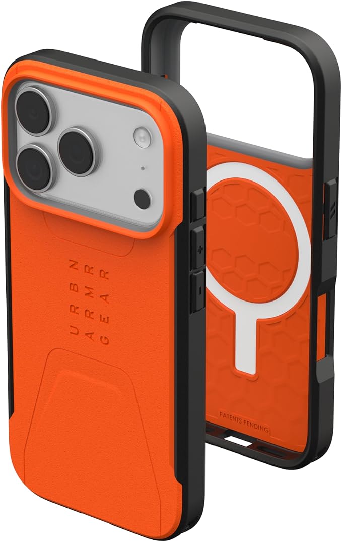 URBAN ARMOR GEAR UAG Designed for iPhone 17 Pro Case Civilian - Compatible with MagSafe Military Grade Protective Cover, Orange