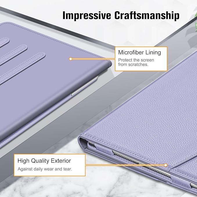 Fintie Case for iPad 9th / 8th / 7th Generation (2021/2020/2019) 10.2 Inch - [Corner Protection] Multi-Angle Viewing Stand Cover with Pocket & Pencil Holder, Auto Sleep Wake, Lilac Purple