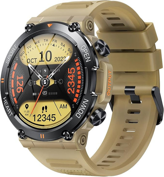 1.39" IPS Screen Smart Watches for Men Rugged Tactical Fitness Tracker with Call (Answer/Dial) Heart Rate SpO2 Sleep Monitor 120+ Sport Modes Waterproof Sport Smartwatch for Android iOS