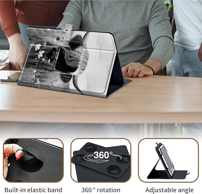 Case for Lenovo Tab P11 Pro Gen 2 11.2" 2022,Mxfdegf 360 Degree Rotating Stand and Magnetic Closure Case for 11.2 inch Lenovo Tab P11 Pro 2nd Generation,Highland Cow Ox Cattle