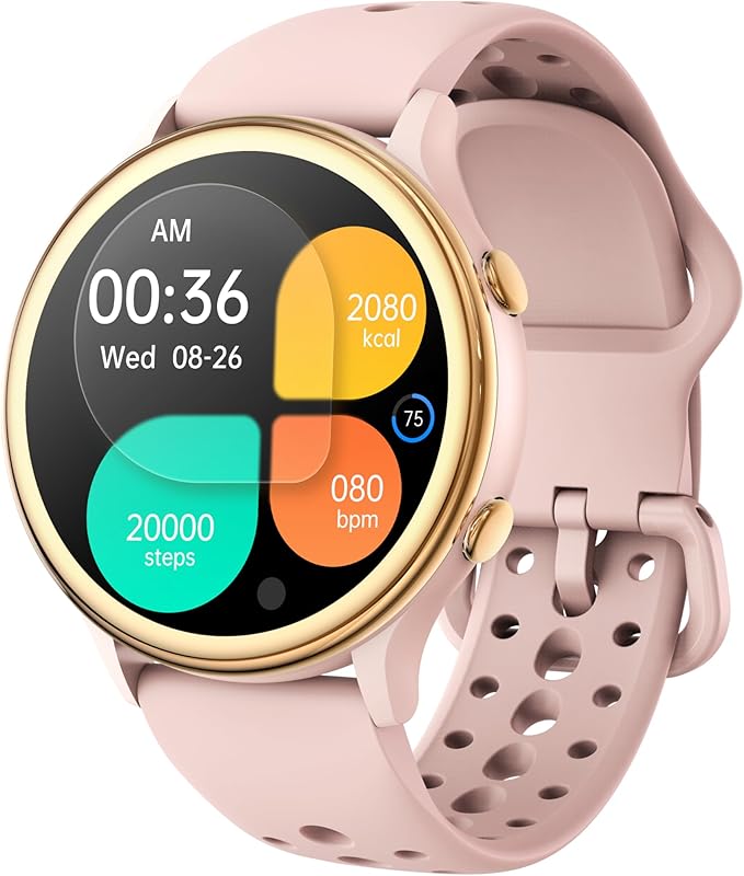 Smart Watches for Women, Fitness Tracker with Heart Rate & SpO2 Monitor, IP67 Waterproof Activity Tracker for Men & Women, Smart Watch for Android Phones and iPhone Compatible (Pink)