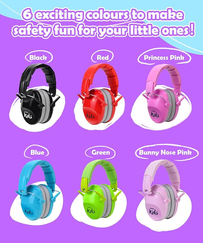 PROHEAR 032 2.0 Noise Cancelling Headphones for Kids - 25dB Noise Reduction - Adjustable Sensory Ear Protection Muffs for Concert, Fireworks, Monster Truck Shows, School - Princess Pink