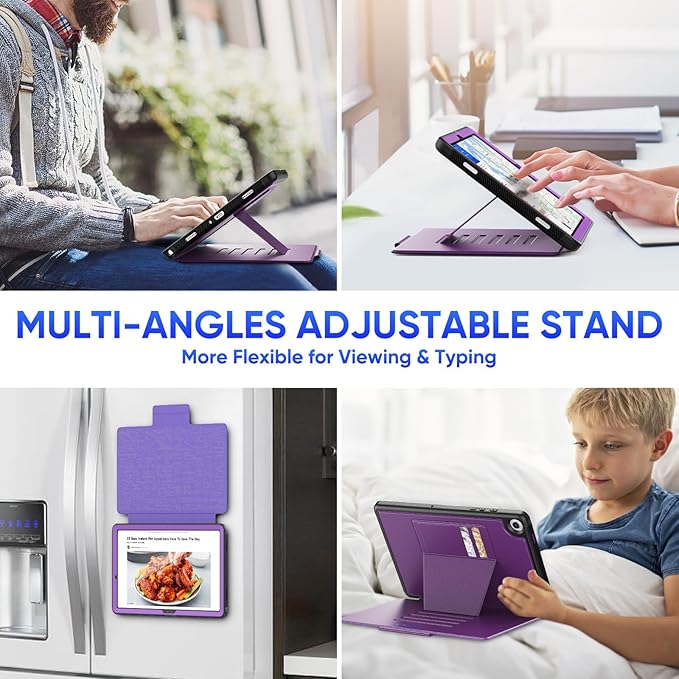 SEYMAC stock Case for Samsung Galaxy Tab A9+ Plus 11'', Auto Sleep/Wake Case with Magnetic Multi-Angles Stand, Card Slot for Galaxy Tab A9+/ A9 Plus 11'' SM-X210/X216/X218, (Purple)