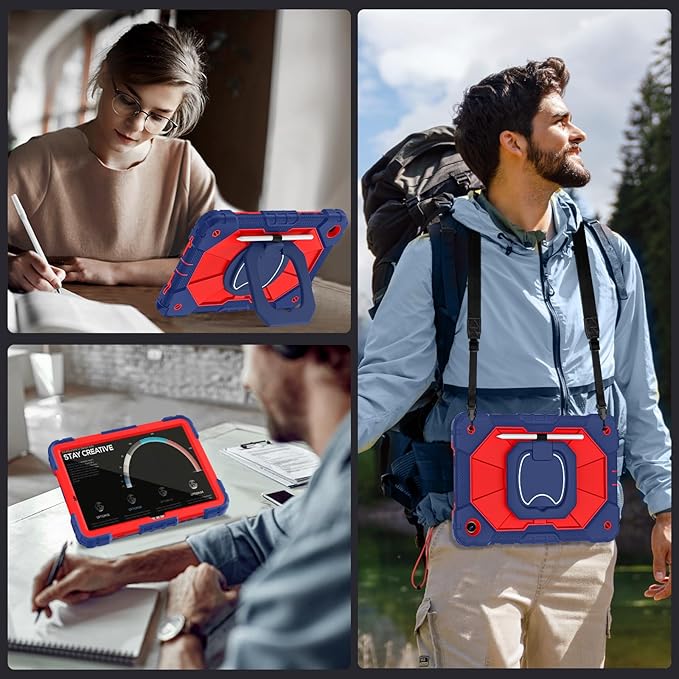 Case for Samsung Galaxy Tab A9+/A9 Plus 11 Inch with Screen Protector Rotating Stand/Pen Holder,Military Grade Shockproof Cover for Galaxy Tab A9 Plus Cases (SM-X210/X216/X218)