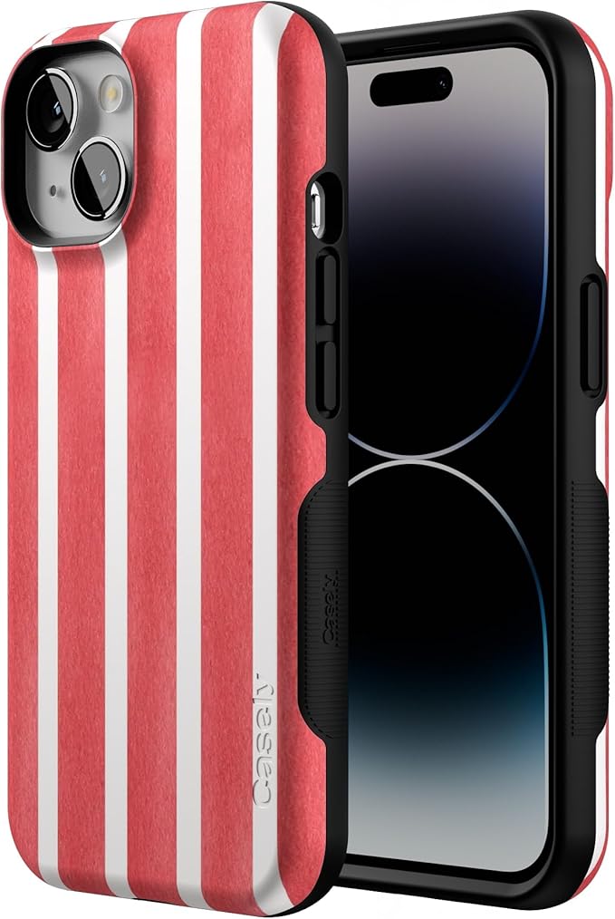 Casely iPhone 14 Case | East Coast Summer | Red Stripes | Compatible with MagSafe | Bold Protective Design