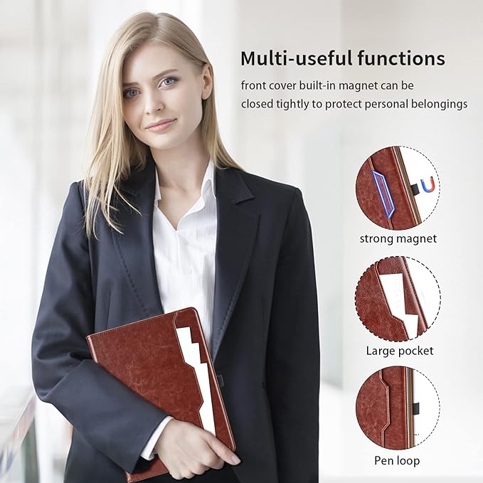 Case for Samsung Galaxy Tab A7 10.4 Inch 2020 (SM-T500/T505/T507) - PU Leather Folio Stand Case with Hand Starp and Pocket, Auto Wake/Sleep Smart Tablet Cover, Gray