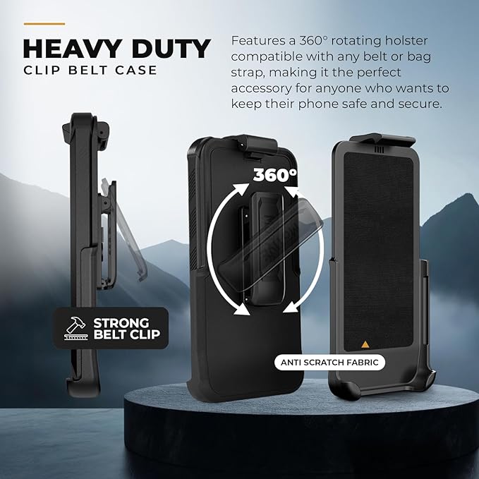 MOTIVE Designed for Samsung Galaxy s25 Plus Case with Belt Clip, Magnetic Case Magsafe Compatible, Heavy Duty and Quad Layer MG-Protection for s25 Plus Holster, 6.7" | Black [Fits s24 Plus]