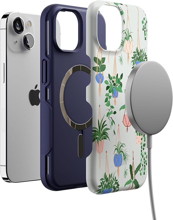 Casely iPhone 14 Case | Hanging Around | Potted Plants | Compatible with MagSafe | Bold Protective Design